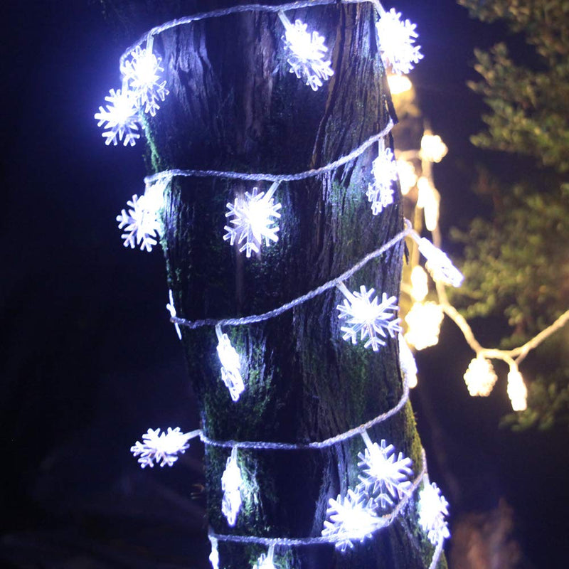 Solar Powered Christmas Snowflake String Lights