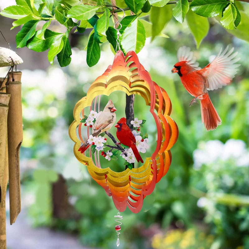 3D Garden Decorative Cardinal Wind Spinner