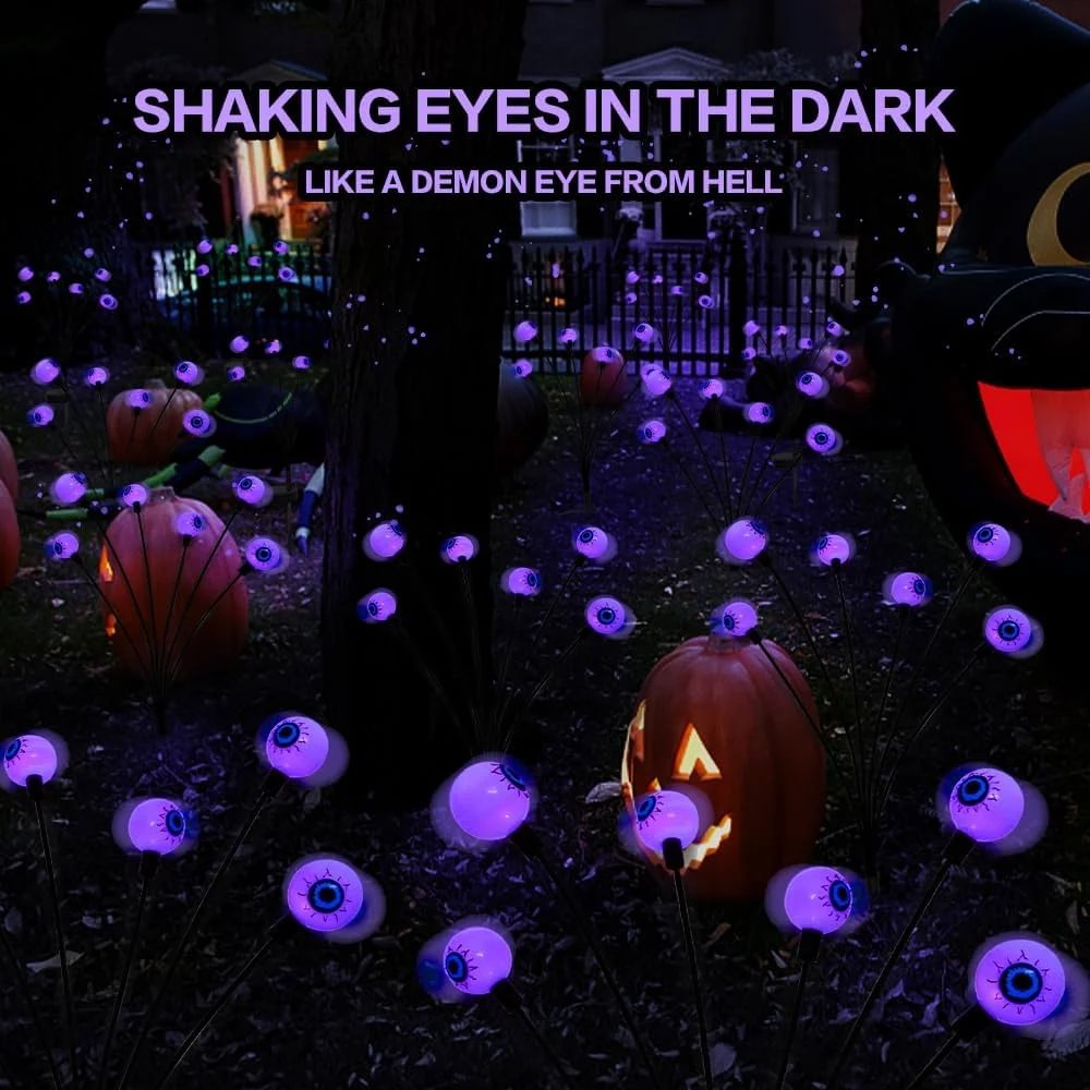 4-Packs Halloween Solar Scary Eyeball Lights