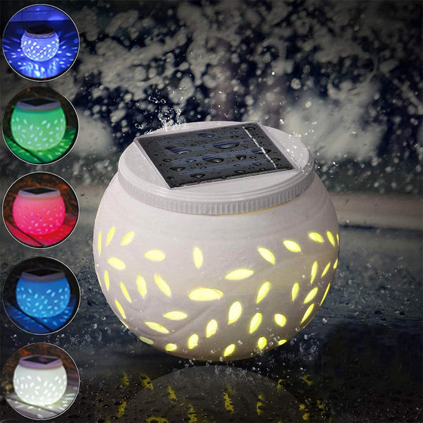 Solar-Powered LED Ceramic Night Lights