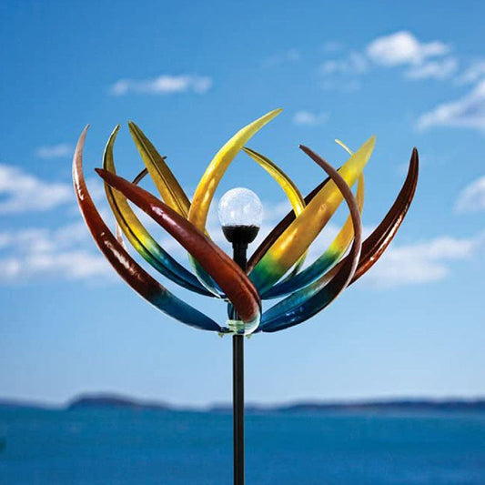 Solar Multi-Color Tulip Wind Spinner
