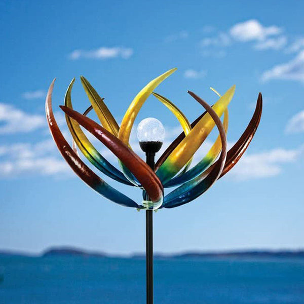 Solar Multi-Color Tulip Wind Spinner