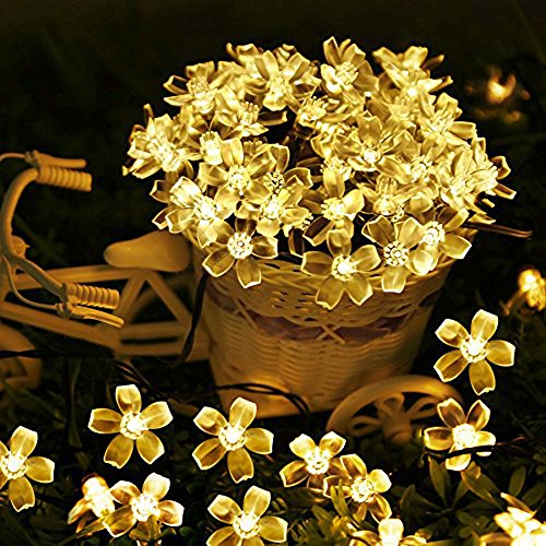 Solar-Powered Blossom Flower String Lights