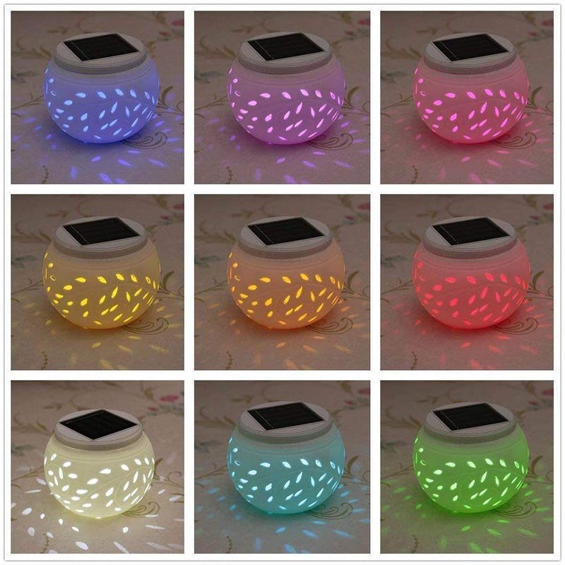 Solar-Powered LED Ceramic Night Lights