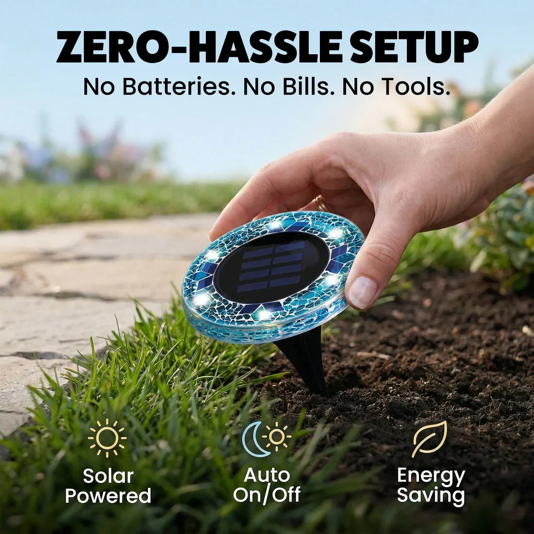 Vibrant Solar Mosaic Disk Lights