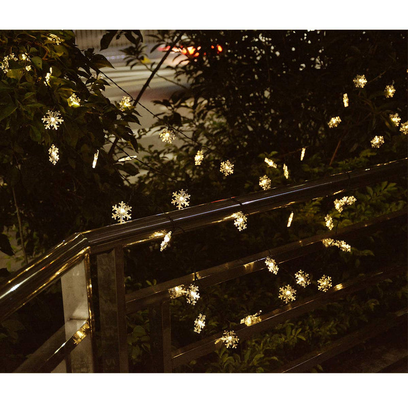 Solar Powered Christmas Snowflake String Lights