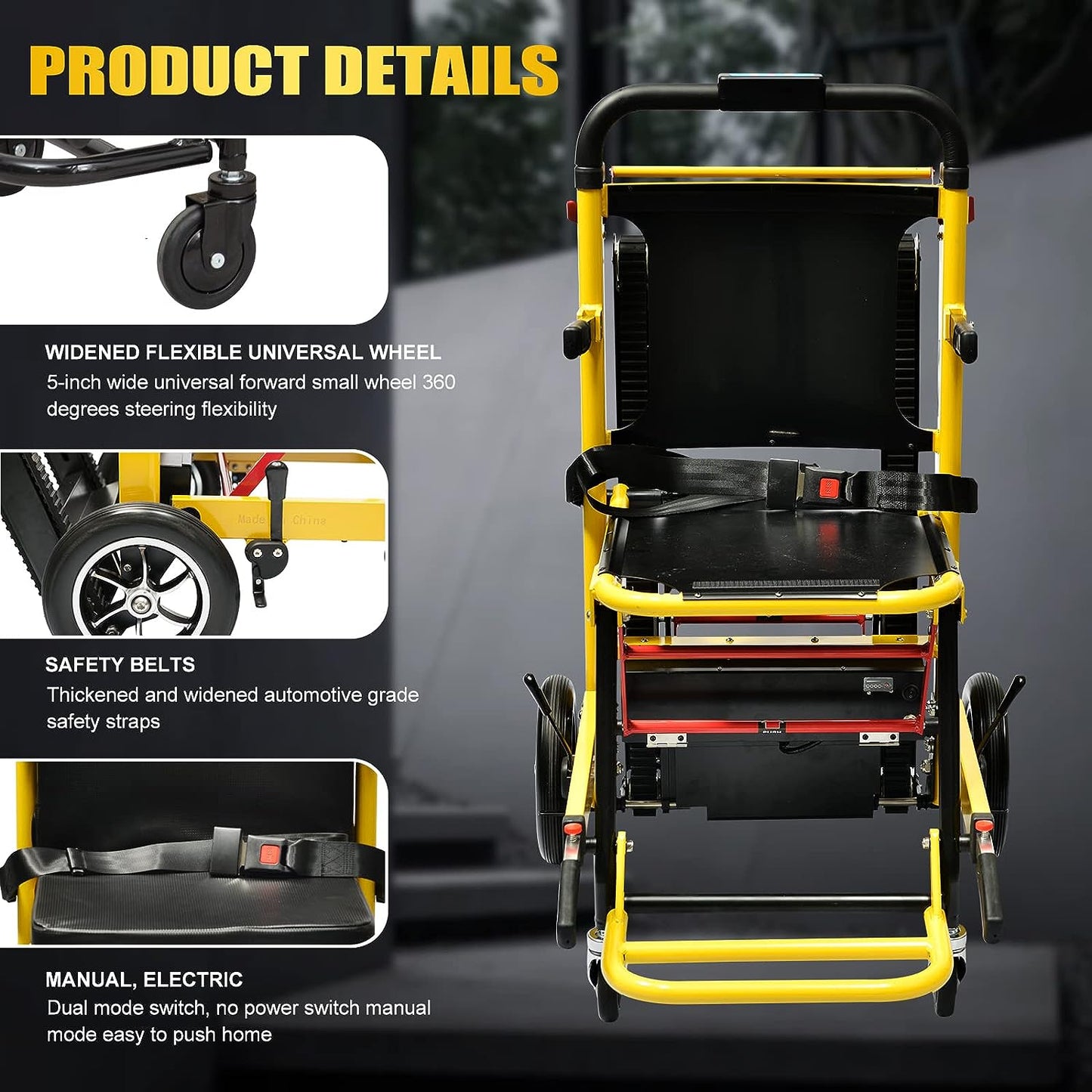 Motorized Portable Elderly Stair Climbing Lift Wheelchair