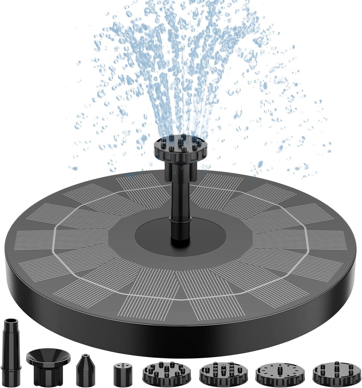 Solar Water Fountain Pump for Bird Bath with 6 Nozzles