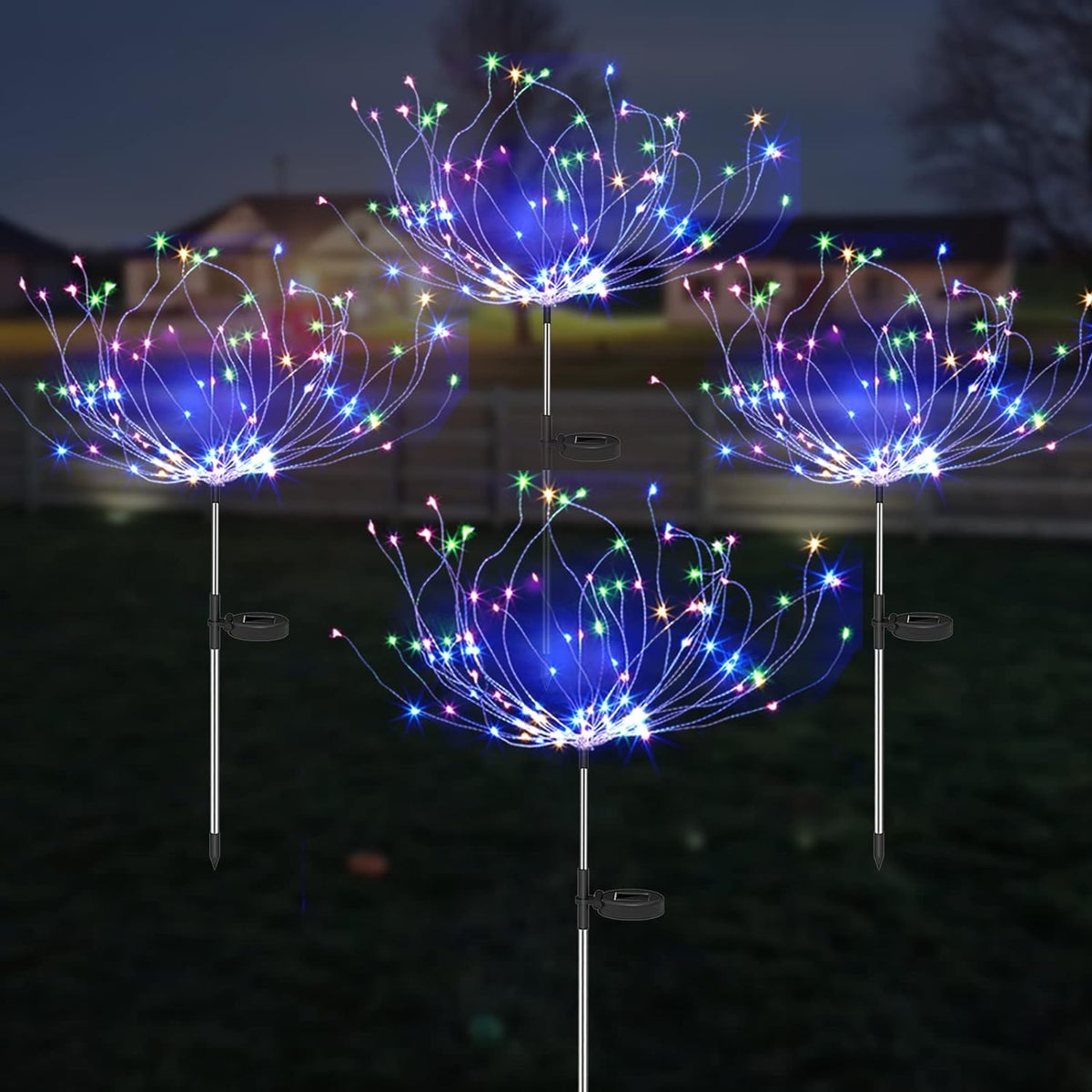 4 Packs Outdoor Solar Garden Firework Lights