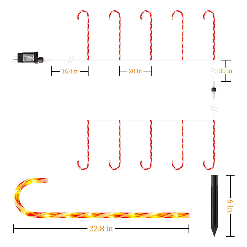 Christmas Candy Cane Pathway Lights