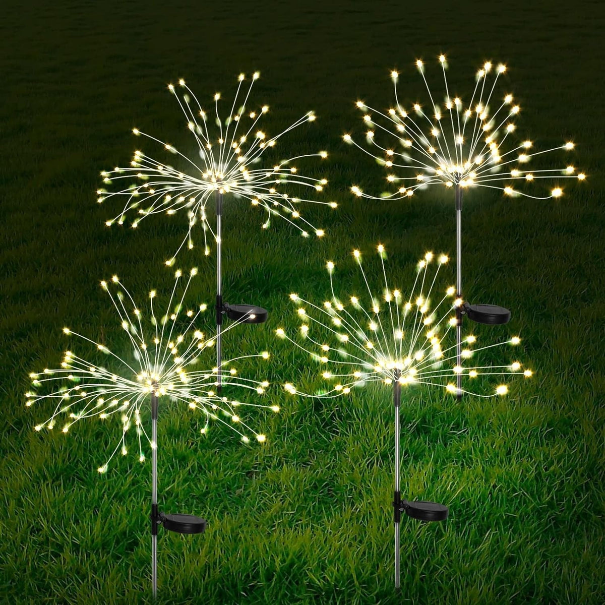 4 Packs Outdoor Solar Garden Firework Lights