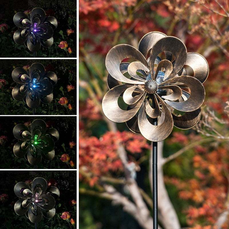 Multicolor LED Solar Wind Spinner