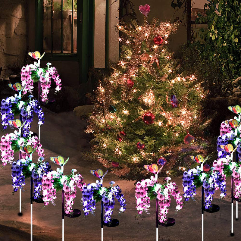 Solar-Powered Butterfly Flower Light