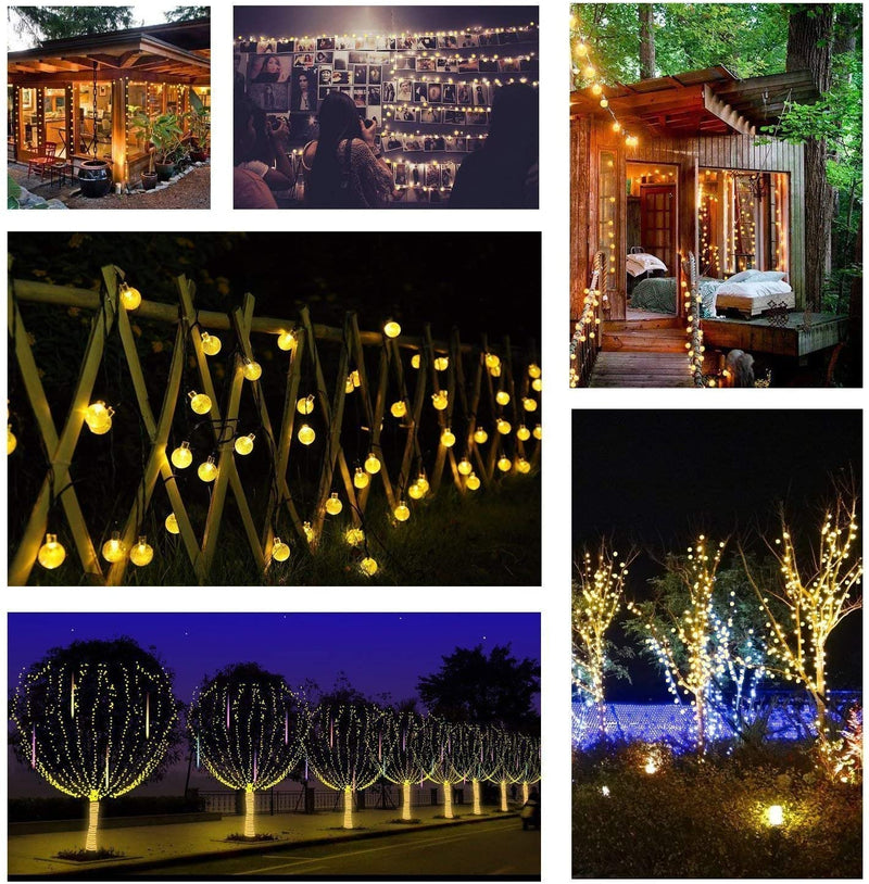 Solar-Powered Crystal Ball String Lights