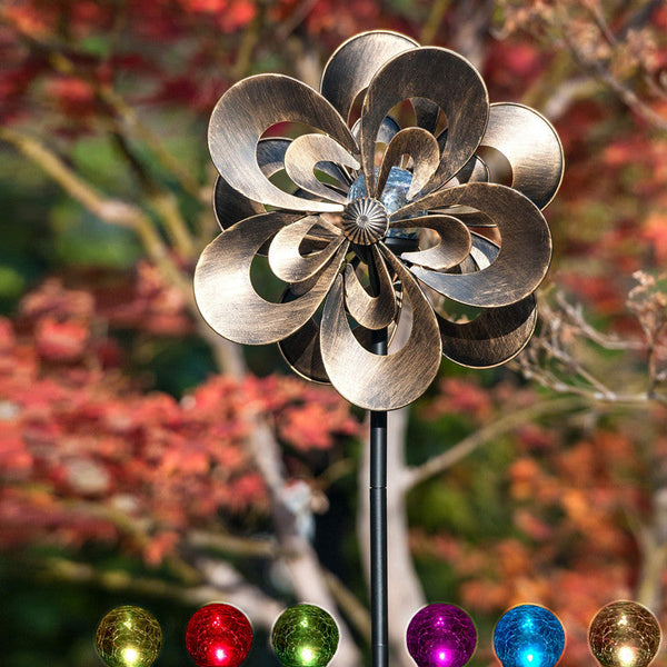 Multicolor LED Solar Wind Spinner