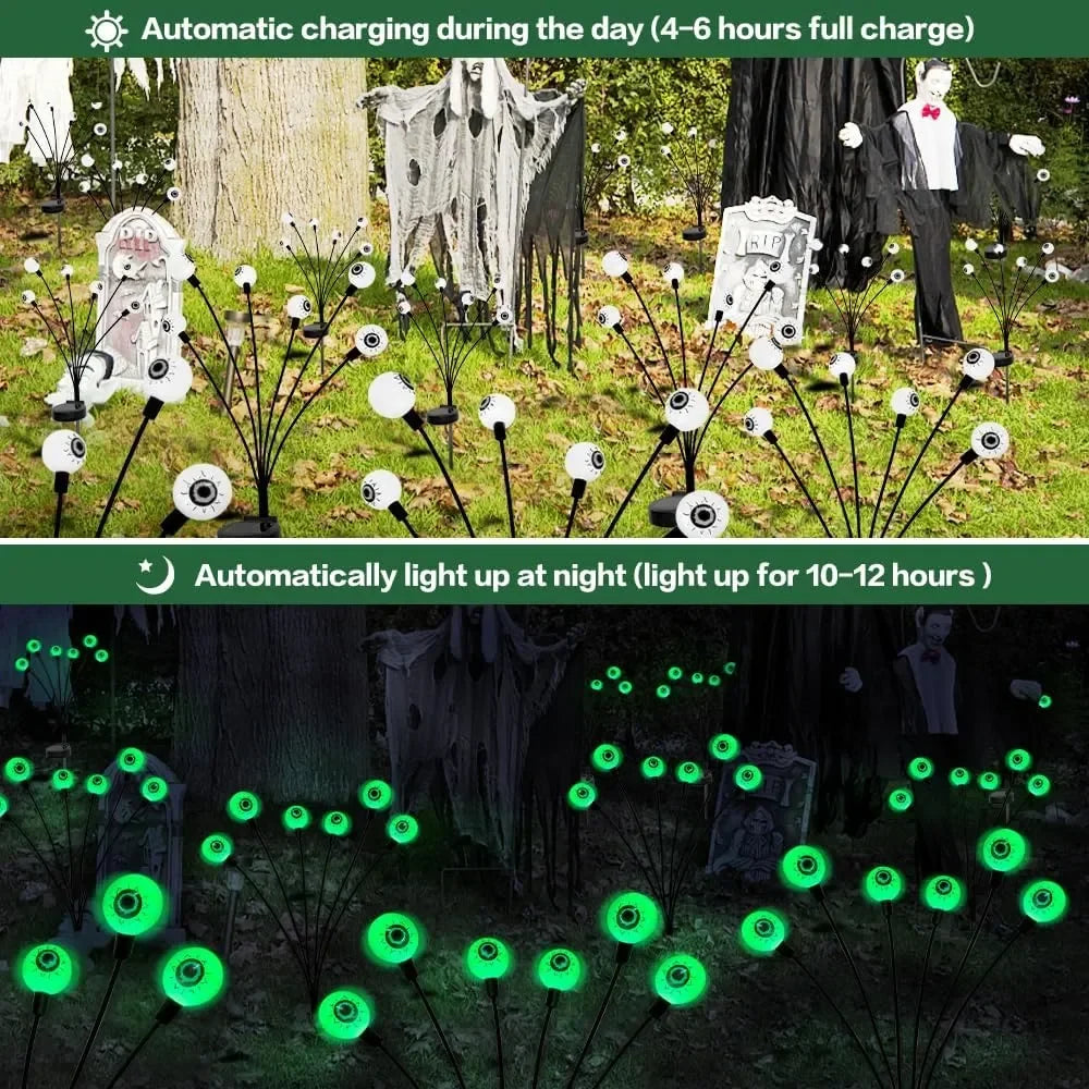 4-Packs Halloween Solar Scary Eyeball Lights