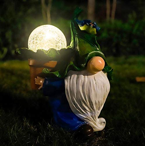 Solar Garden Gnome Statue - Fairy Ball