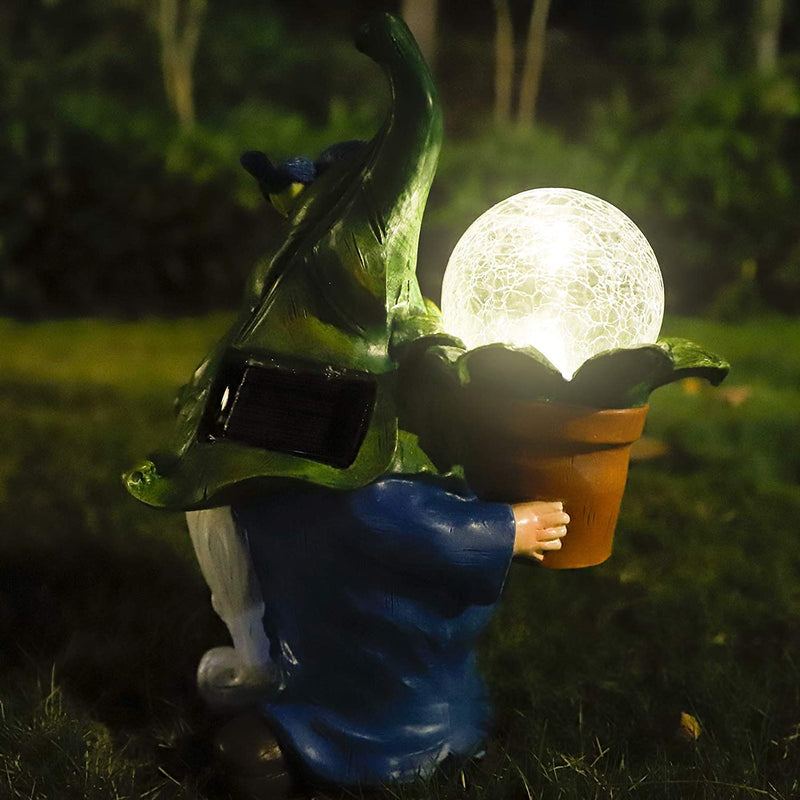 Solar Garden Gnome Statue - Fairy Ball