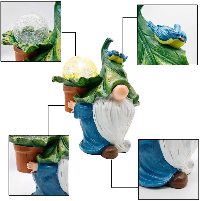 Solar Garden Gnome Statue - Fairy Ball