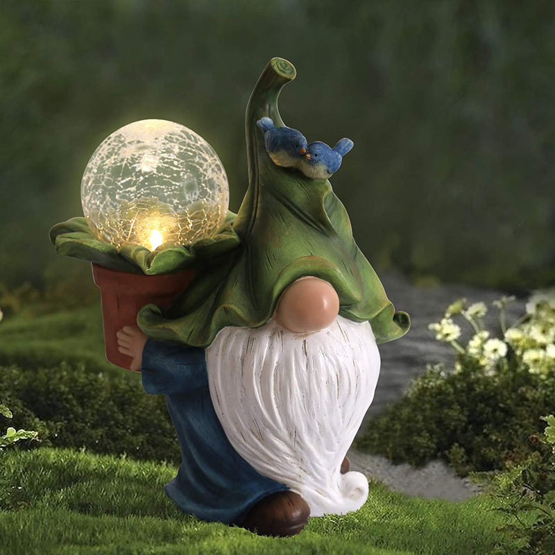 Solar Garden Gnome Statue - Fairy Ball