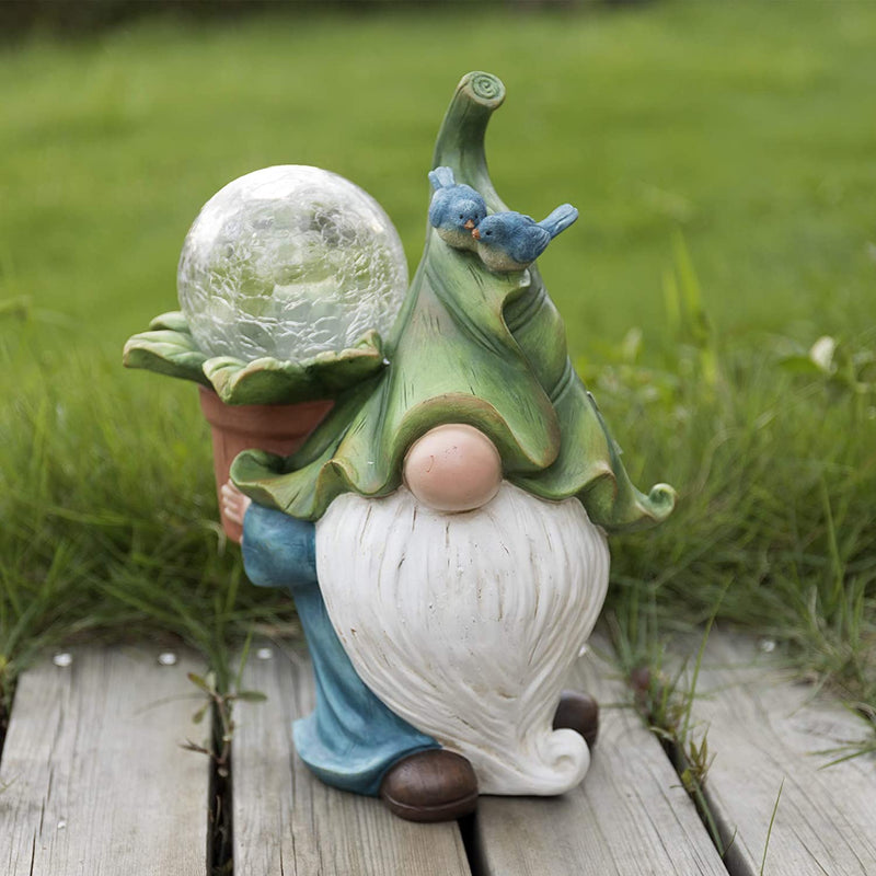 Solar Garden Gnome Statue - Fairy Ball