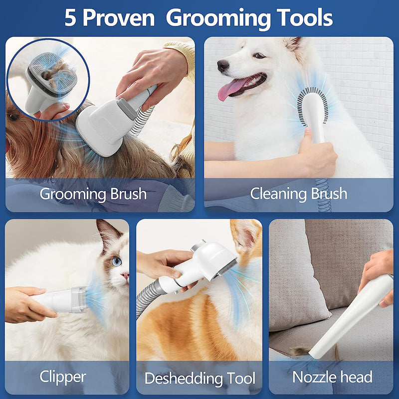 Dog Grooming Kit & Vacuum Suction 99% Pet Hair