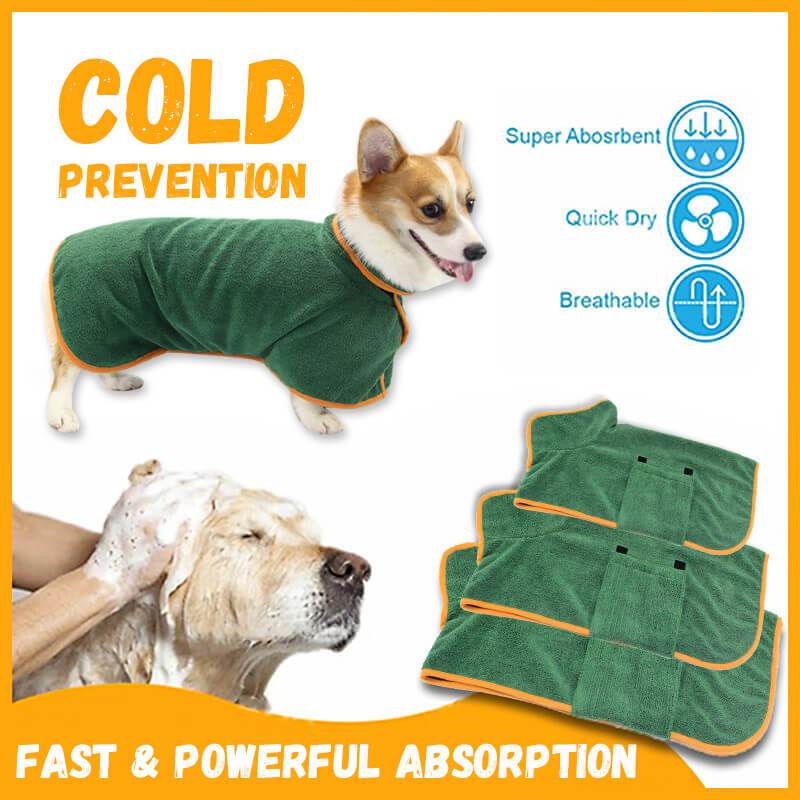 Super Absorbent Pet Bathrobe for Dogs & Cats of All Sizes