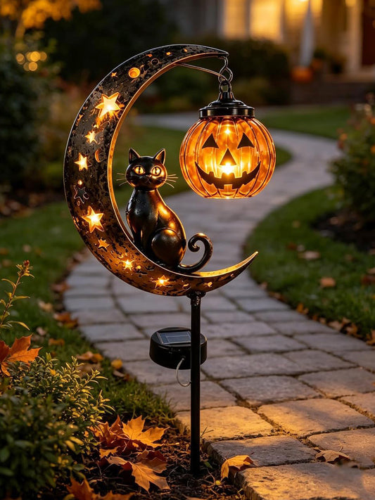 🎃Halloween Early Bird Special Sale 49% OFF-Pumpkin Moon Solar Garden Stake Light