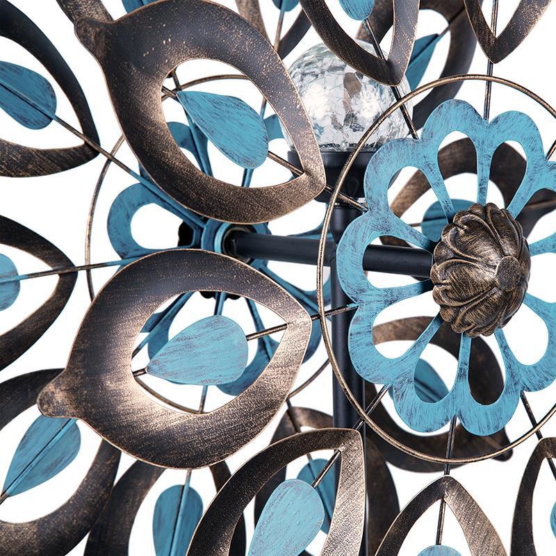 Copper-Colored Metal Lily Wind Spinner