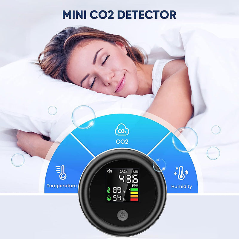 Mini CO2 Detector - 3-in-1 Travel Carbon Dioxide Detector