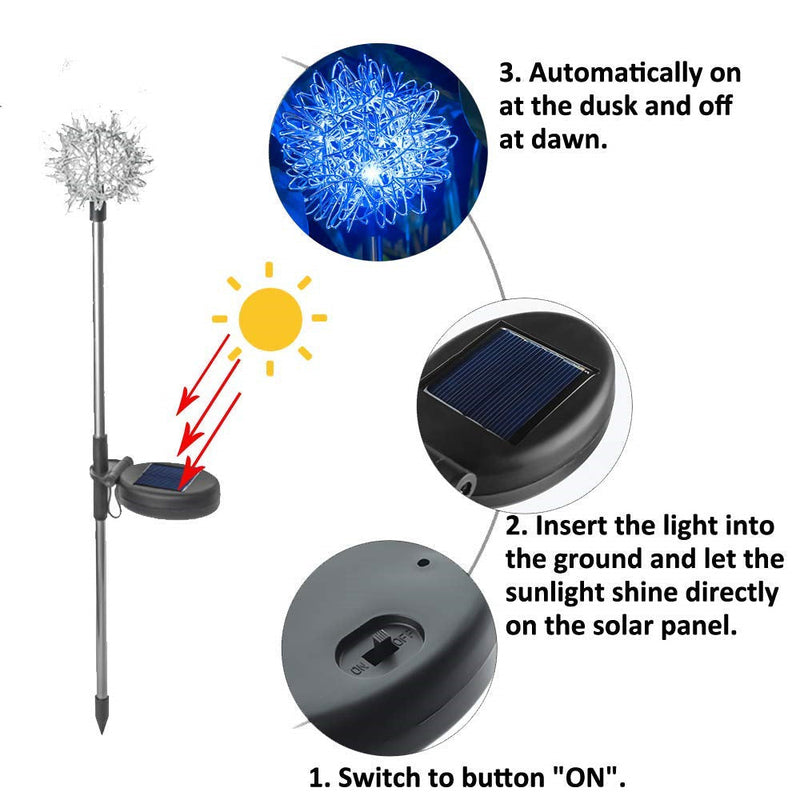 2 Pack Solar Dandelion Garden Lights