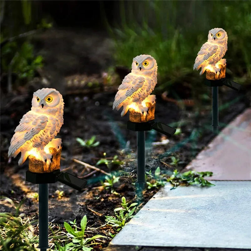 Solar Owl Garden Light with Decorative Stake