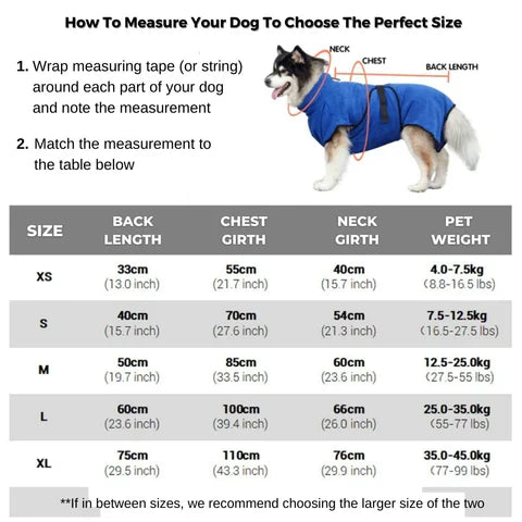 Super Absorbent Pet Bathrobe for Dogs & Cats of All Sizes