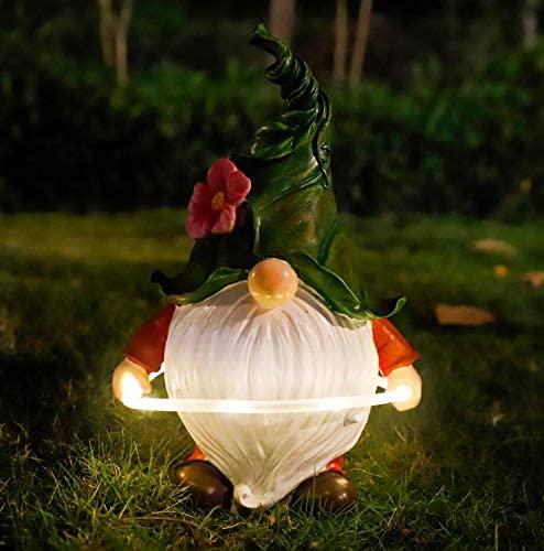 Solar Garden Gnome Statue - Fluorescent Circle