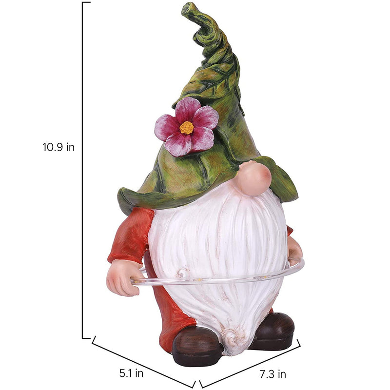 Solar Garden Gnome Statue - Fluorescent Circle