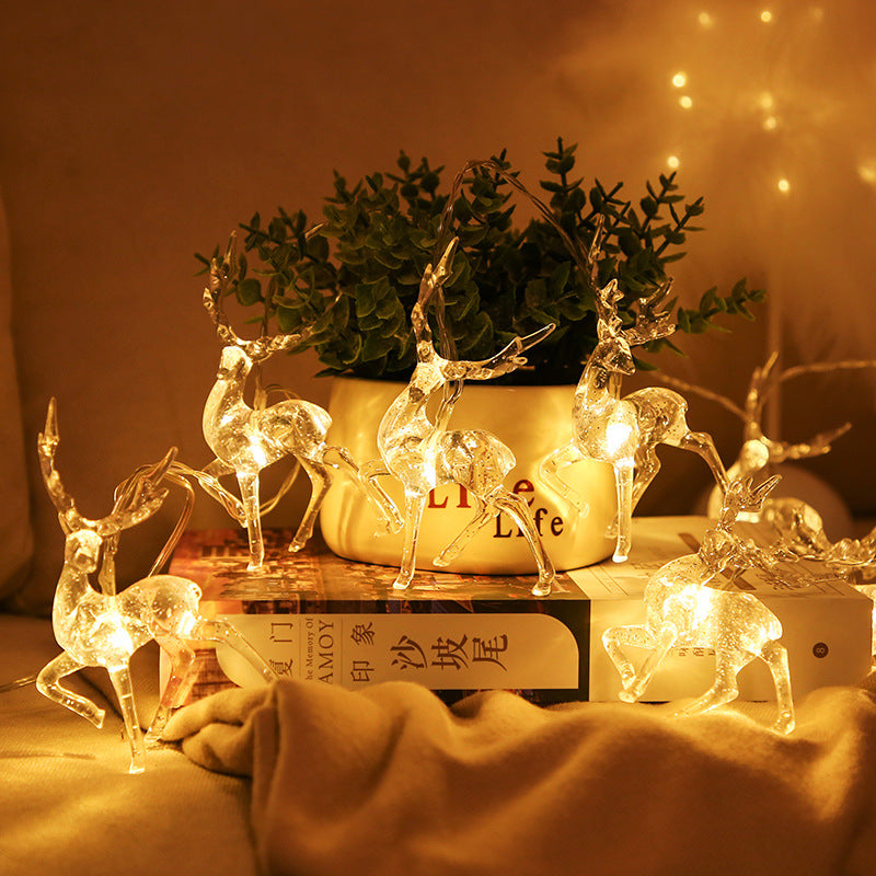 Crystal Deer Christmas Decor String Lights