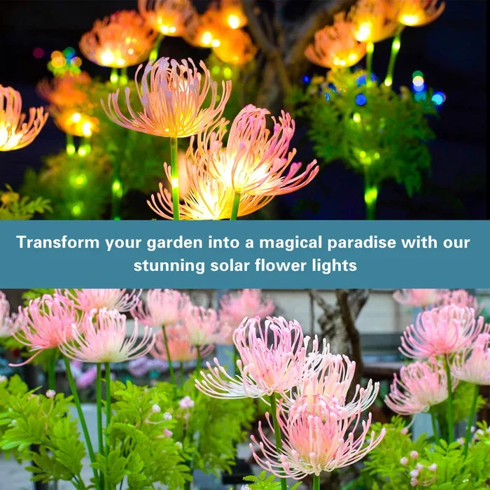 2 Packs - Solar Glowing Flowers Light Outdoor