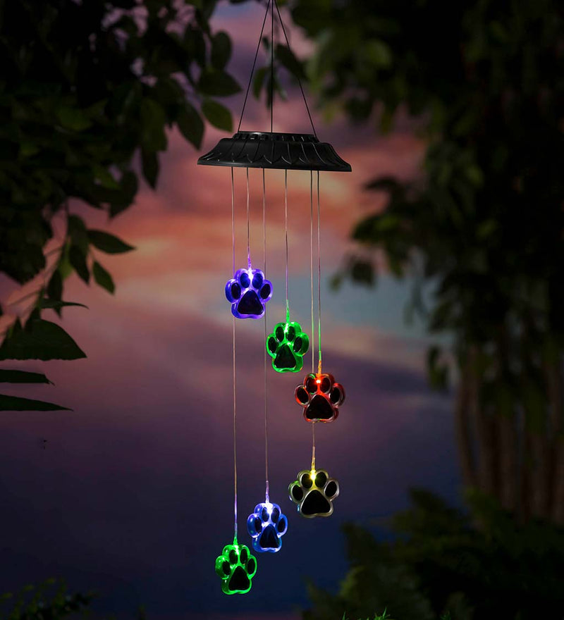 Paw Prints Solar Wind Chime