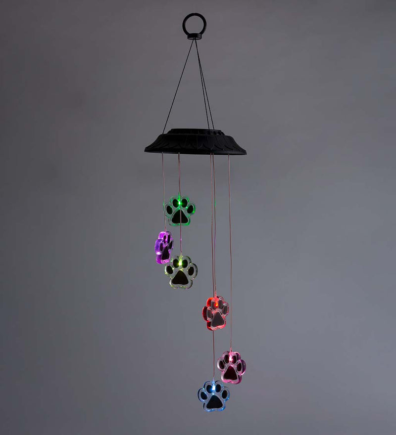 Paw Prints Solar Wind Chime