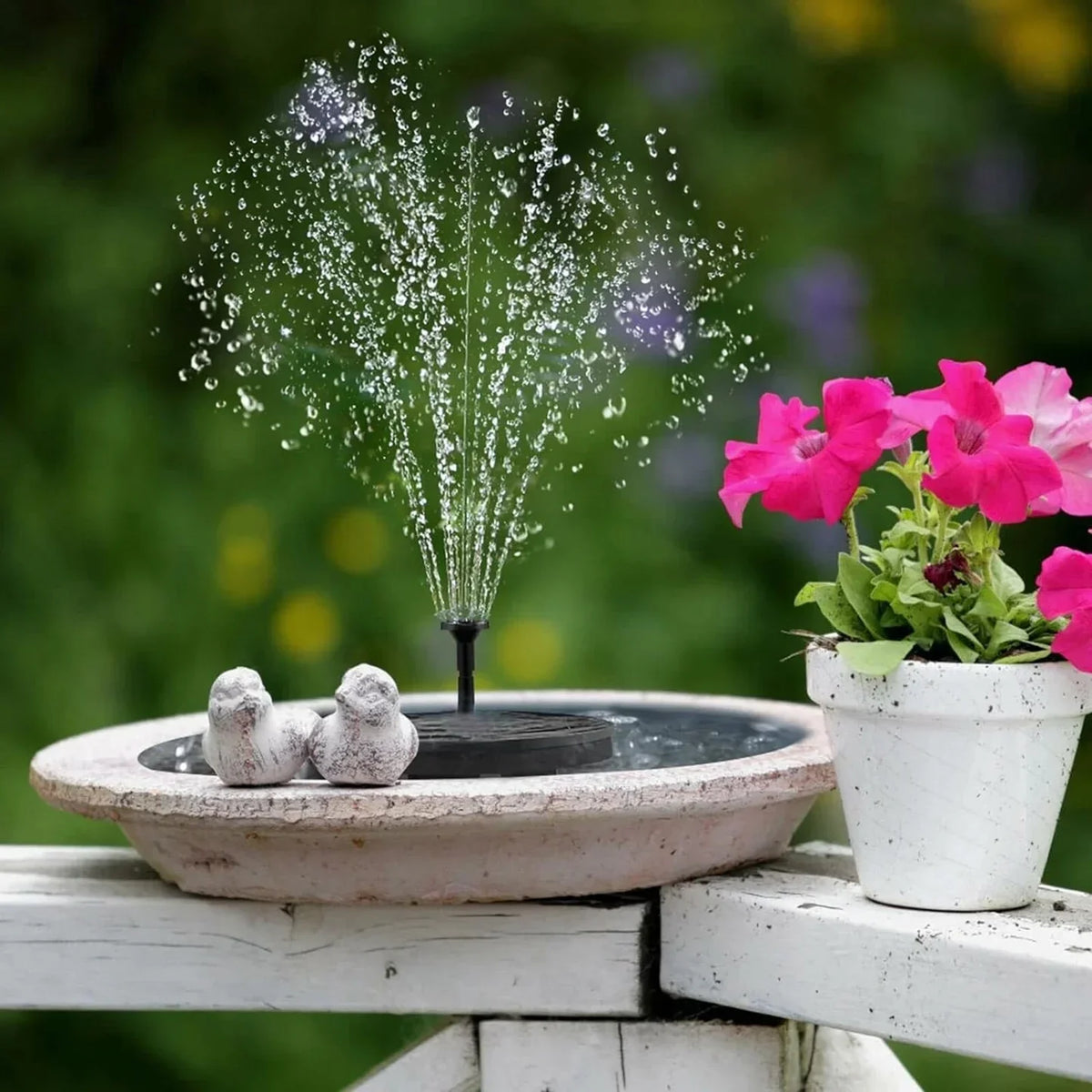 Bird Bath with Solar Fountain Set