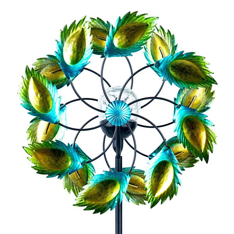 Peacock Feather Metal Wind Spinner