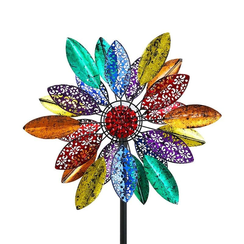 Colorful Dahlia Wind Spinner