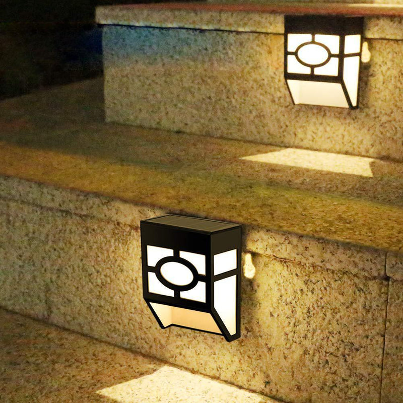 2 Pcs Solar-Powered Wall Deck Lights