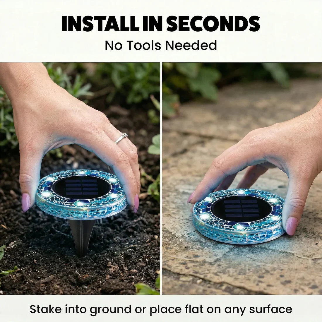 Vibrant Solar Mosaic Disk Lights
