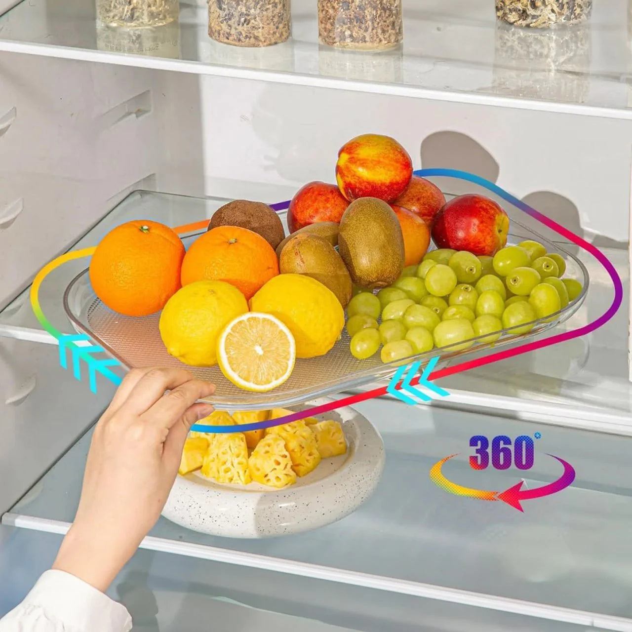 Lazy Susans Turntable Organizer for Refrigerator