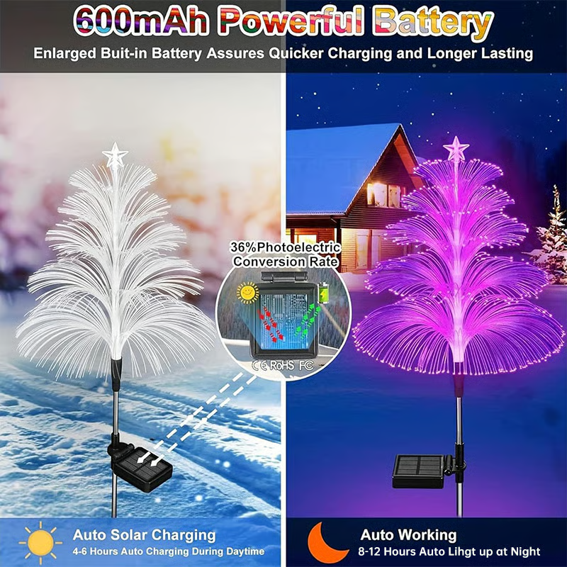 3 Pack Seven Colors Gradient Solar Christmas Tree Lights