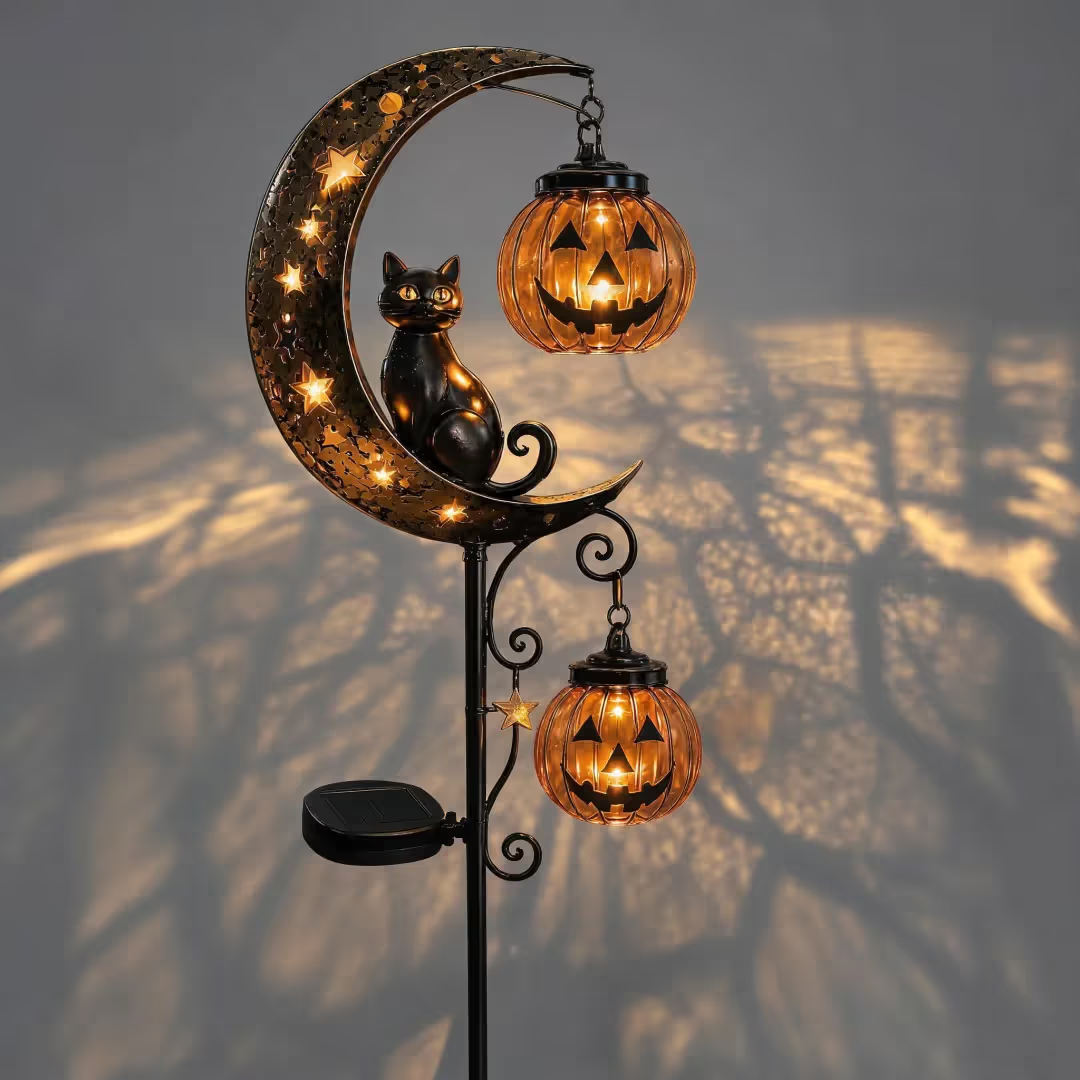 🎃Halloween Early Bird Special Sale 49% OFF-Pumpkin Moon Solar Garden Stake Light