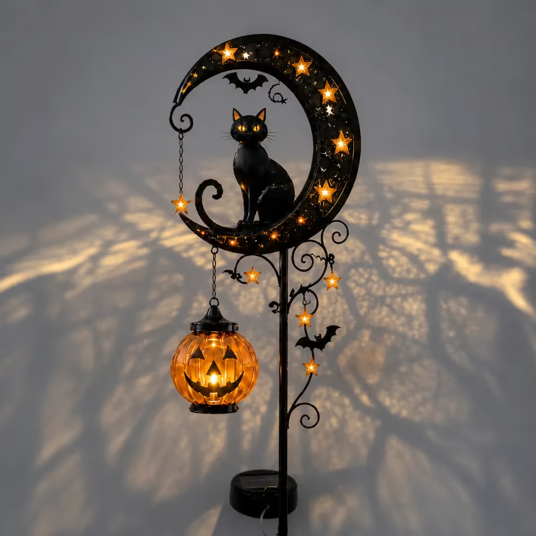 🎃Halloween Early Bird Special Sale 49% OFF-Pumpkin Moon Solar Garden Stake Light
