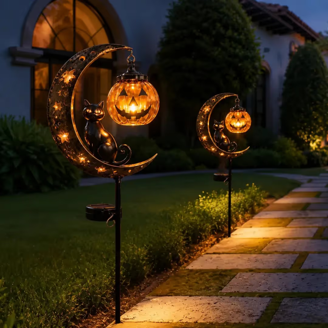 🎃Halloween Early Bird Special Sale 49% OFF-Pumpkin Moon Solar Garden Stake Light