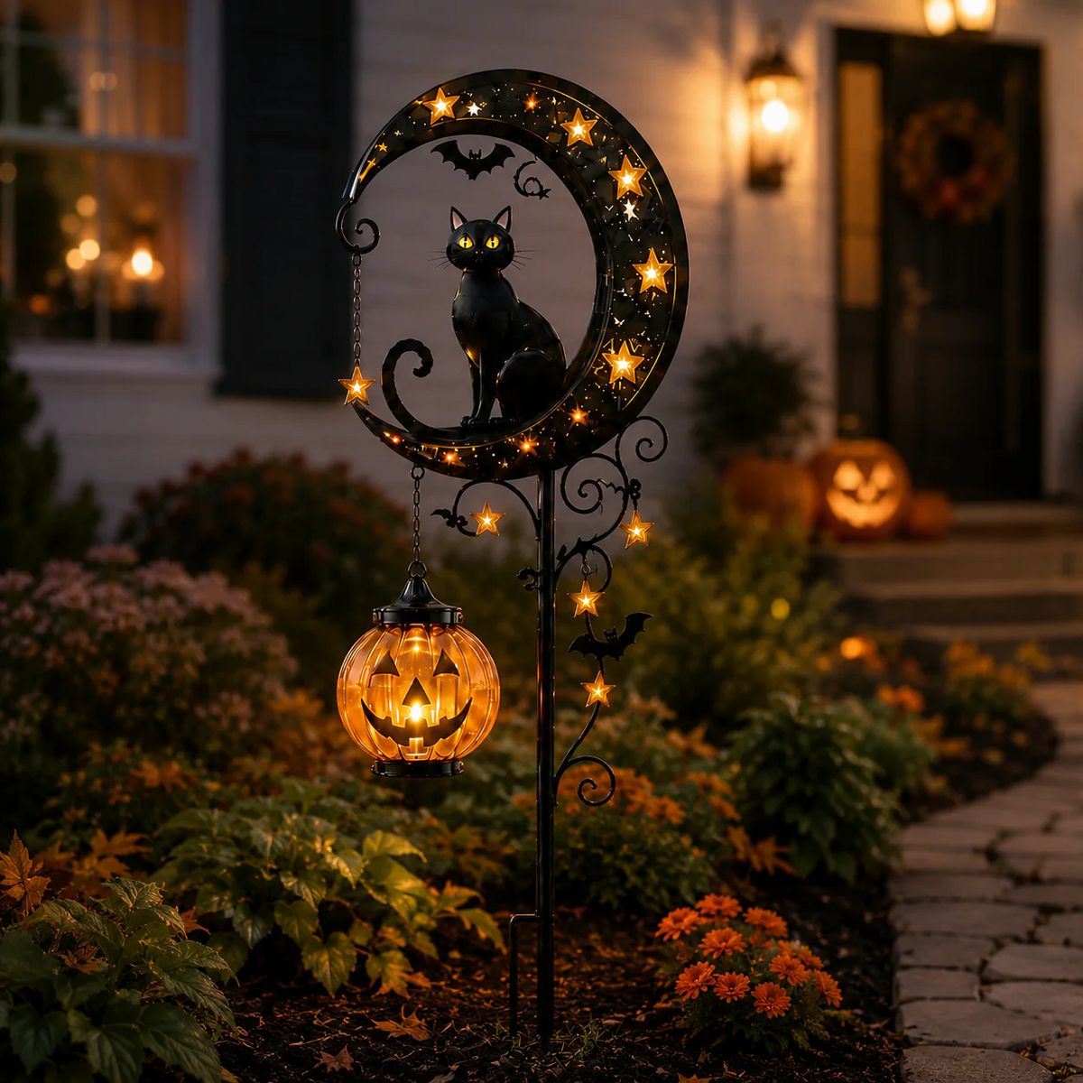 🎃Halloween Early Bird Special Sale 49% OFF-Pumpkin Moon Solar Garden Stake Light
